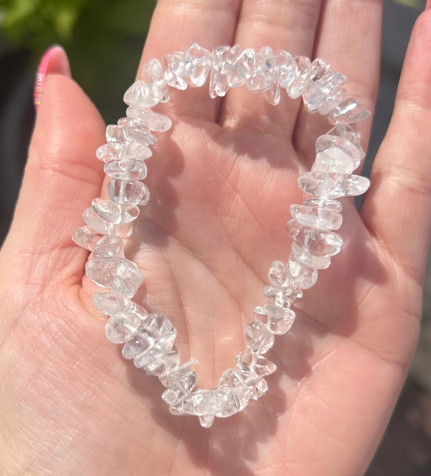 Clear Quartz Crystal Chip Bracelet