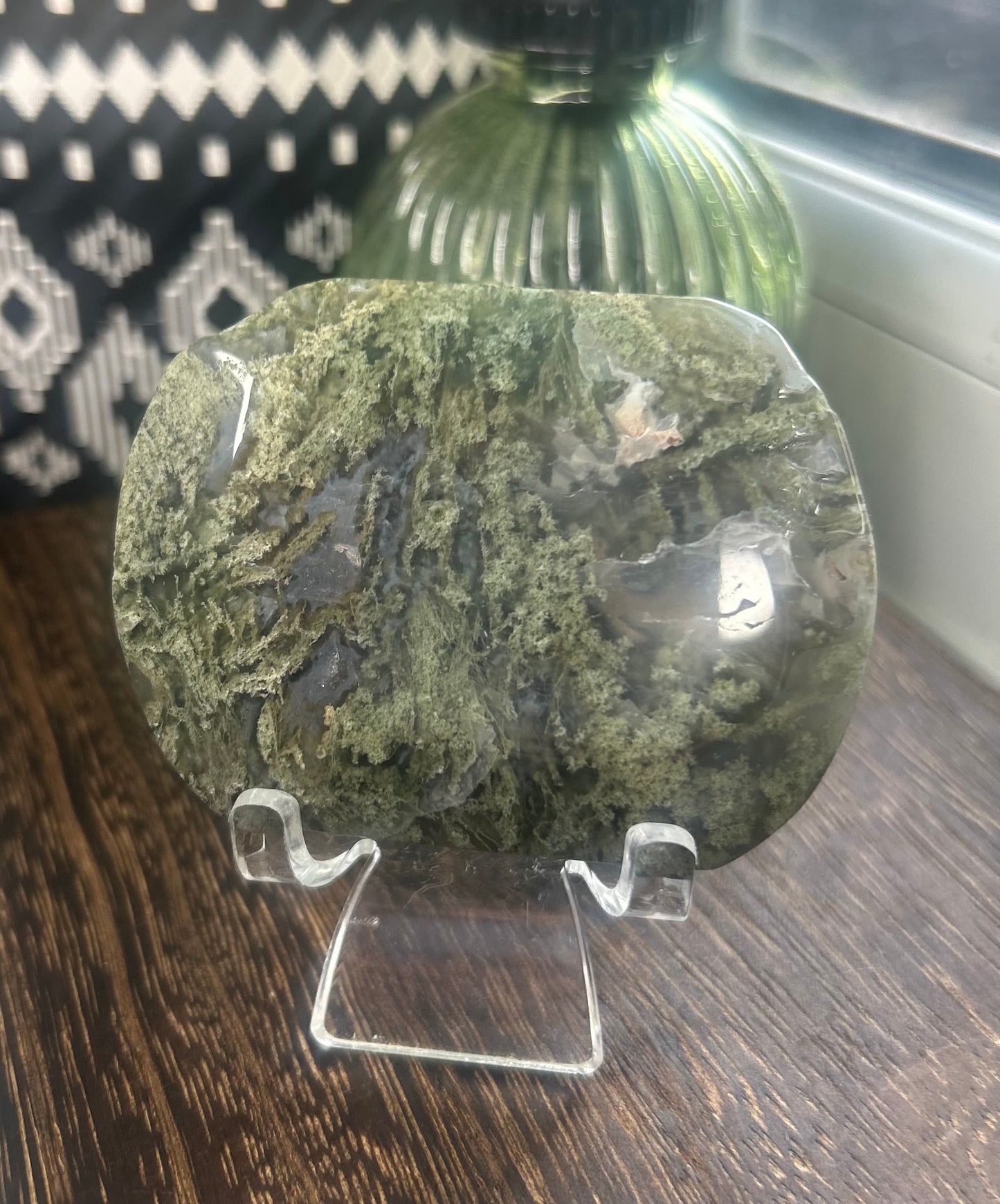 Moss Agate Large Palm Stine Slab