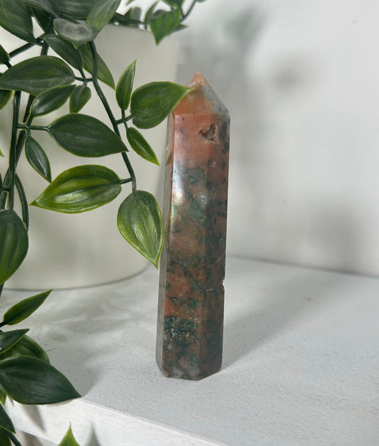 Red Moss Agate Tower (F)