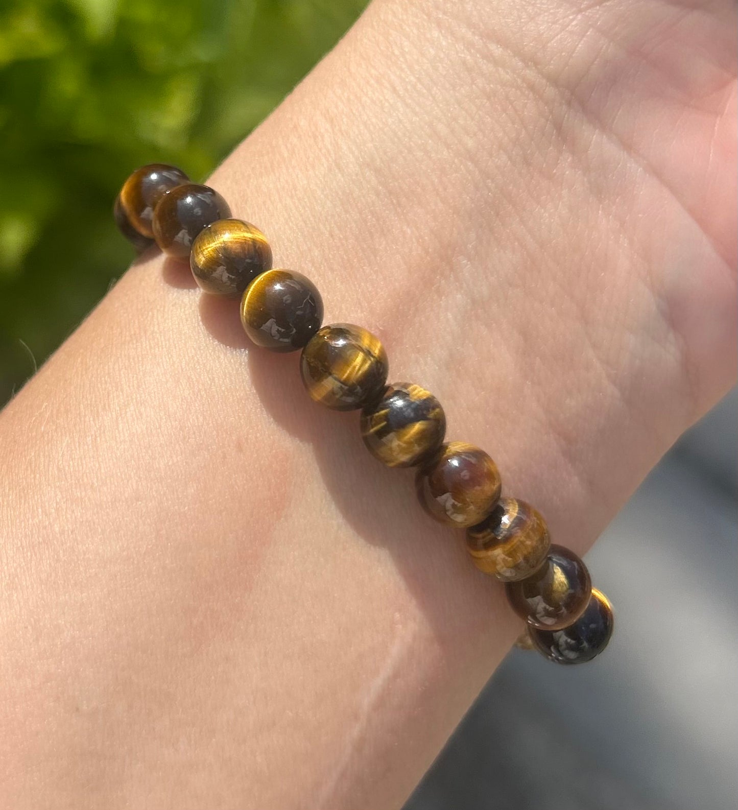 Tigers Eye Beaded Crystal Bracelet