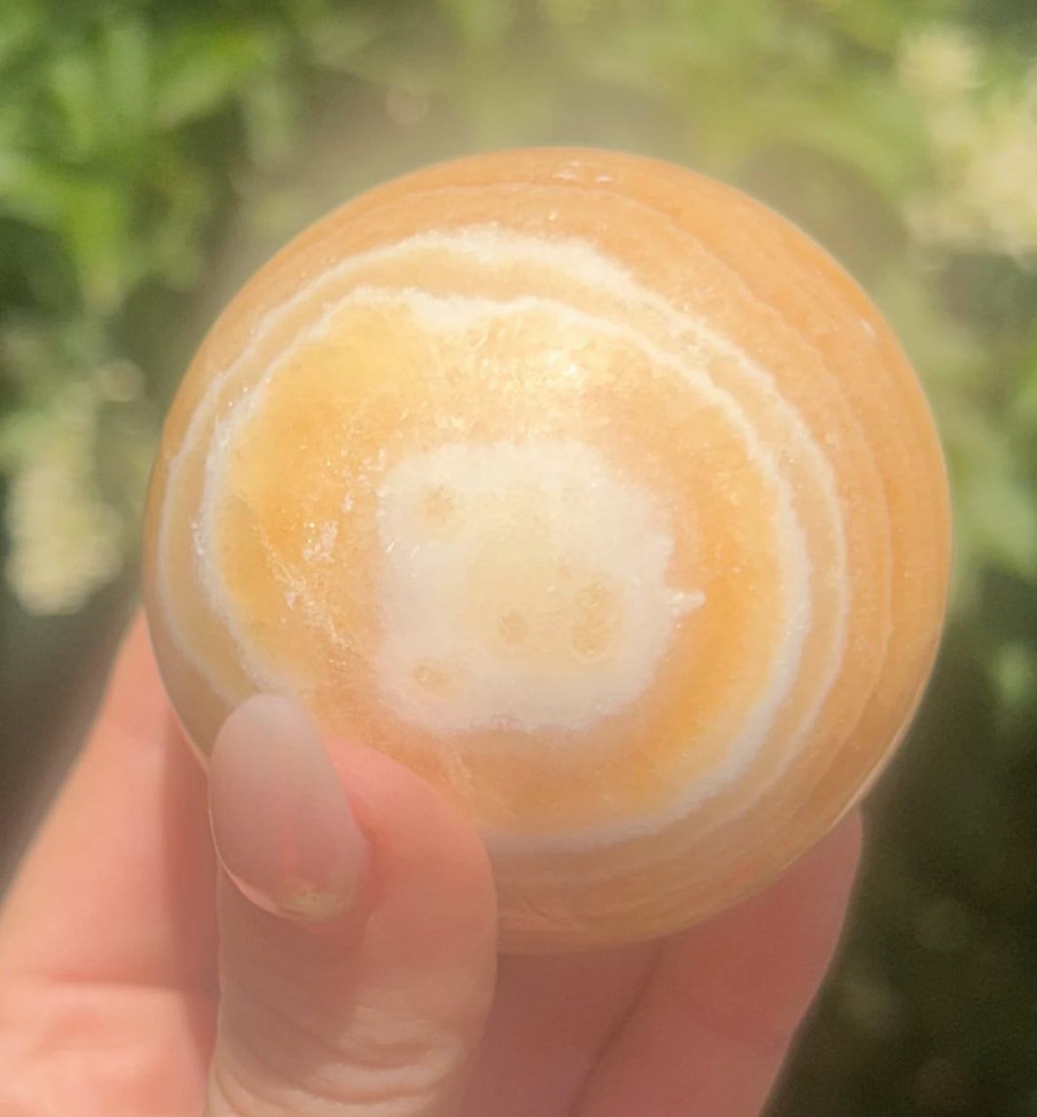 Orange Calcite Banded Sphere