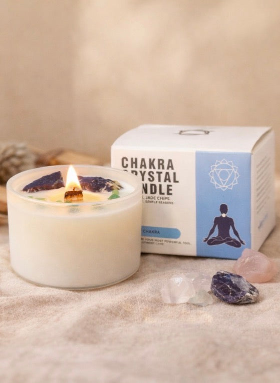 Chakra Crystal Candles - Throat Chakra