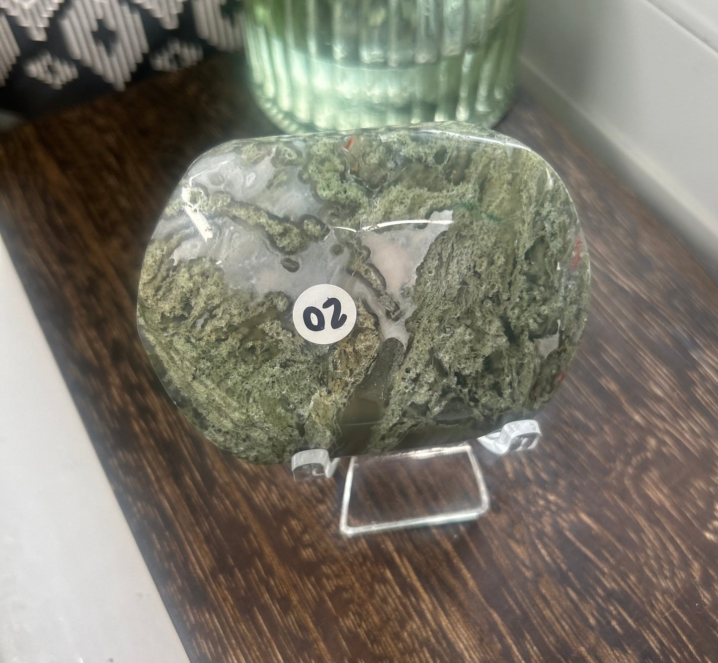 Moss Agate Large Palm Stine Slab