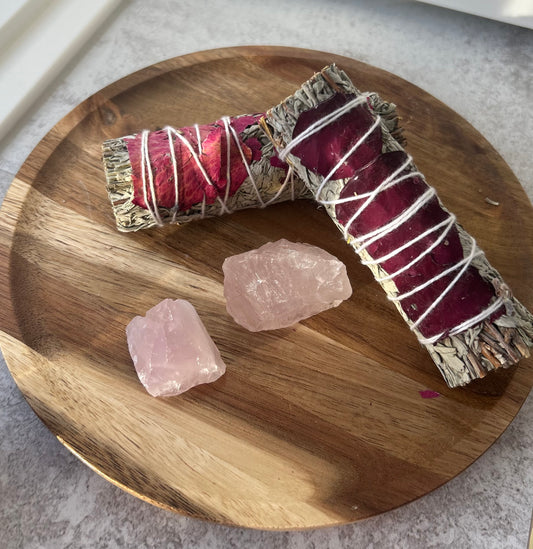 Pink Petals & White Sage Smudge Stick