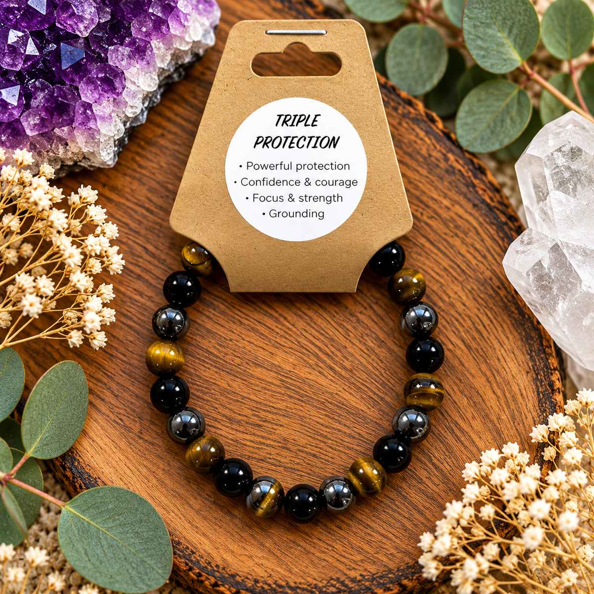 The Triple Protection Crystal Bracelet 8mm