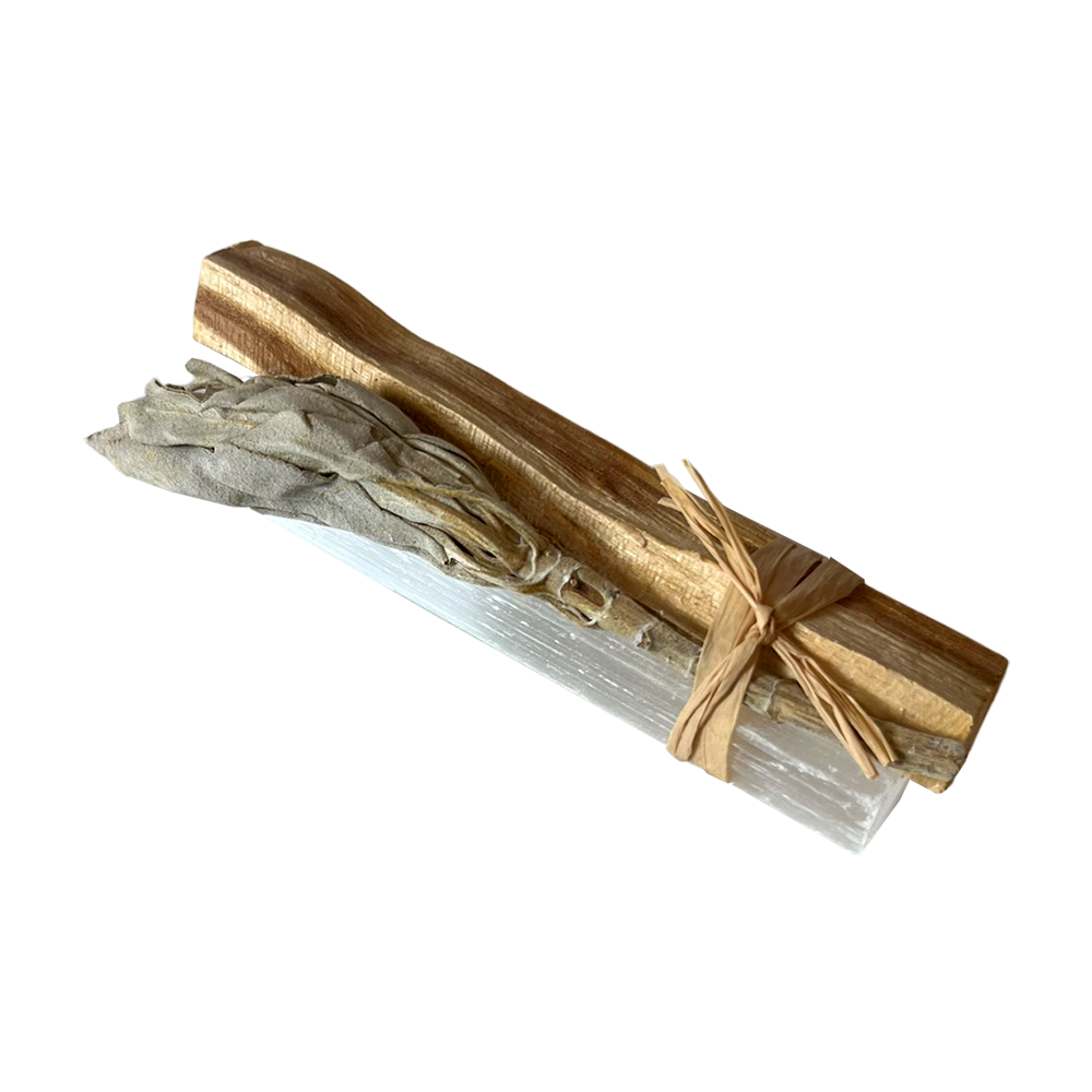 Mini Smudge Cluster, White Sage, Palo Santo & Selenite 4"