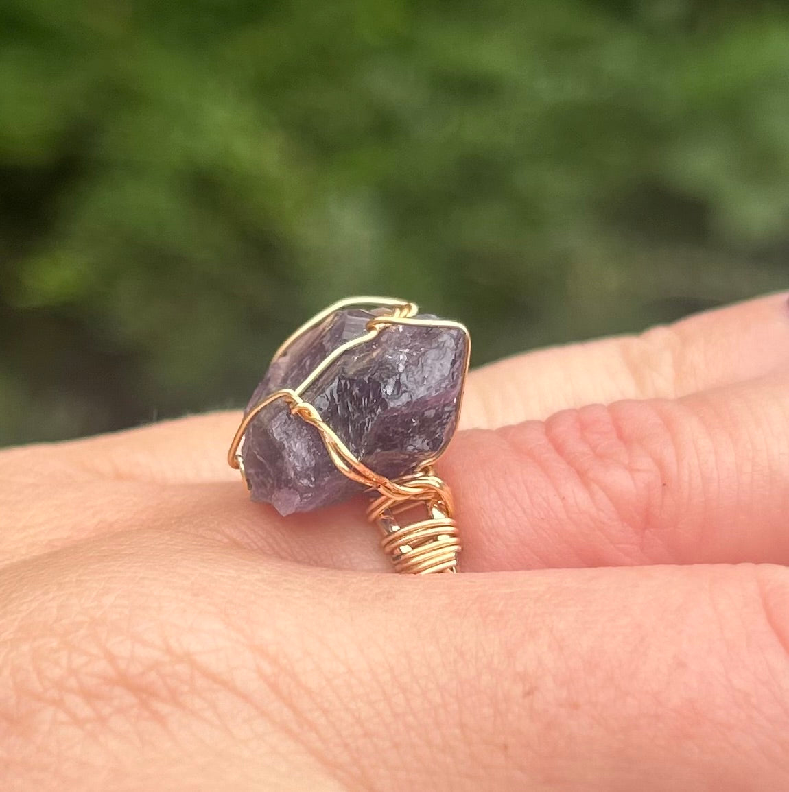 Amethyst Crystal Cocktail Ring
