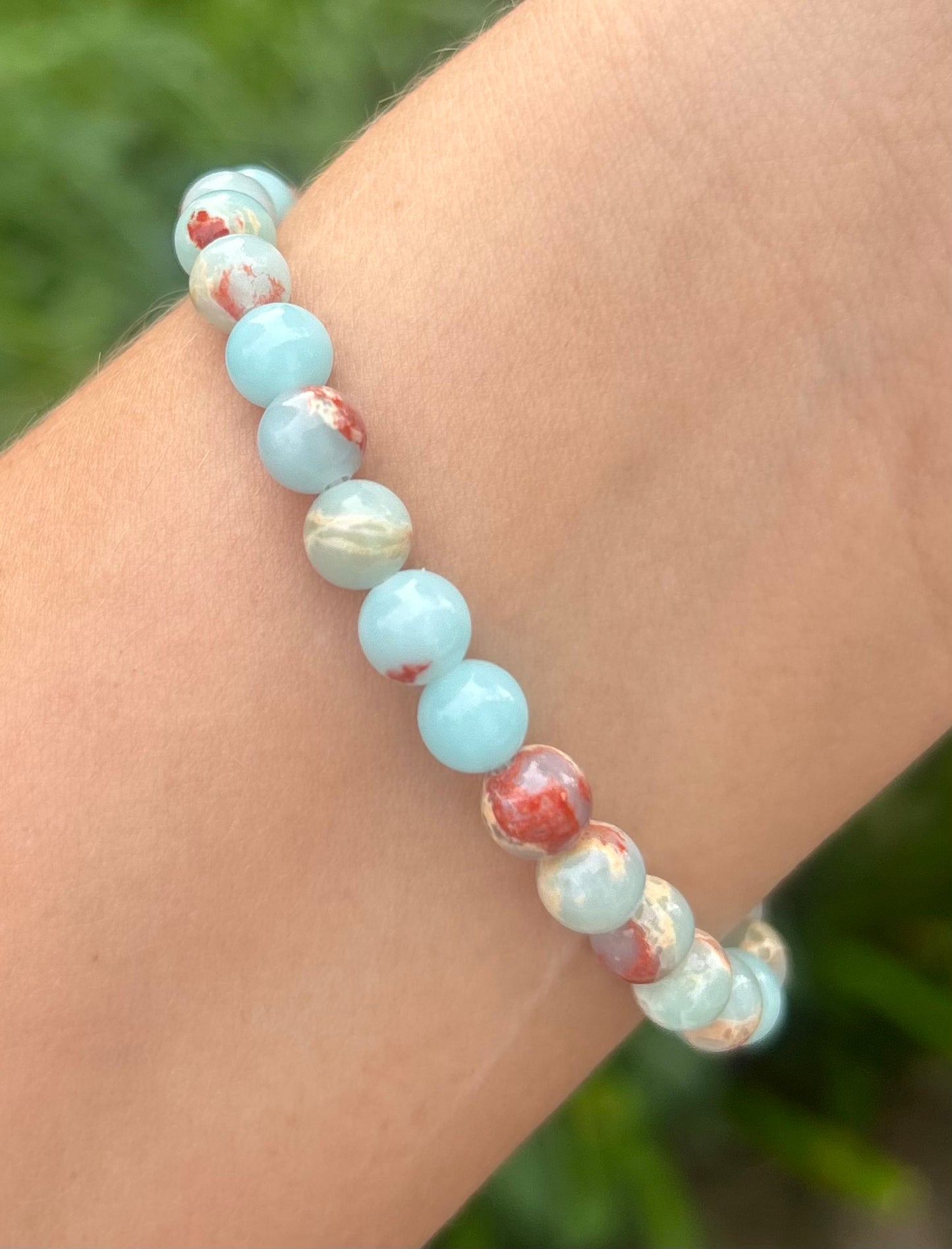 Shoushan Stone Beaded Crystal Bracelet