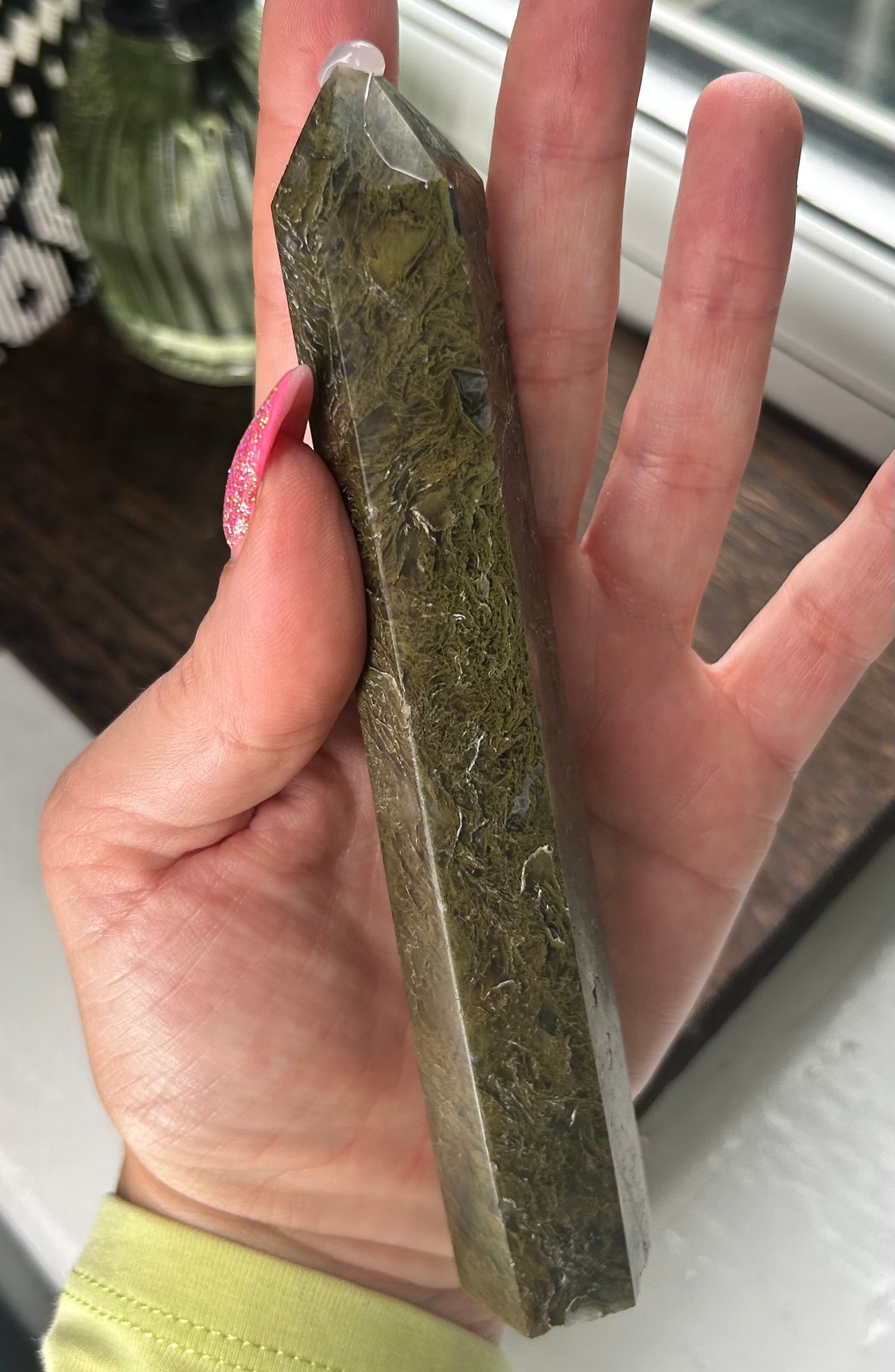 Moss Agate Tall Tower