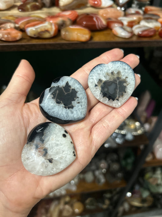 Black Agate Palm Heart