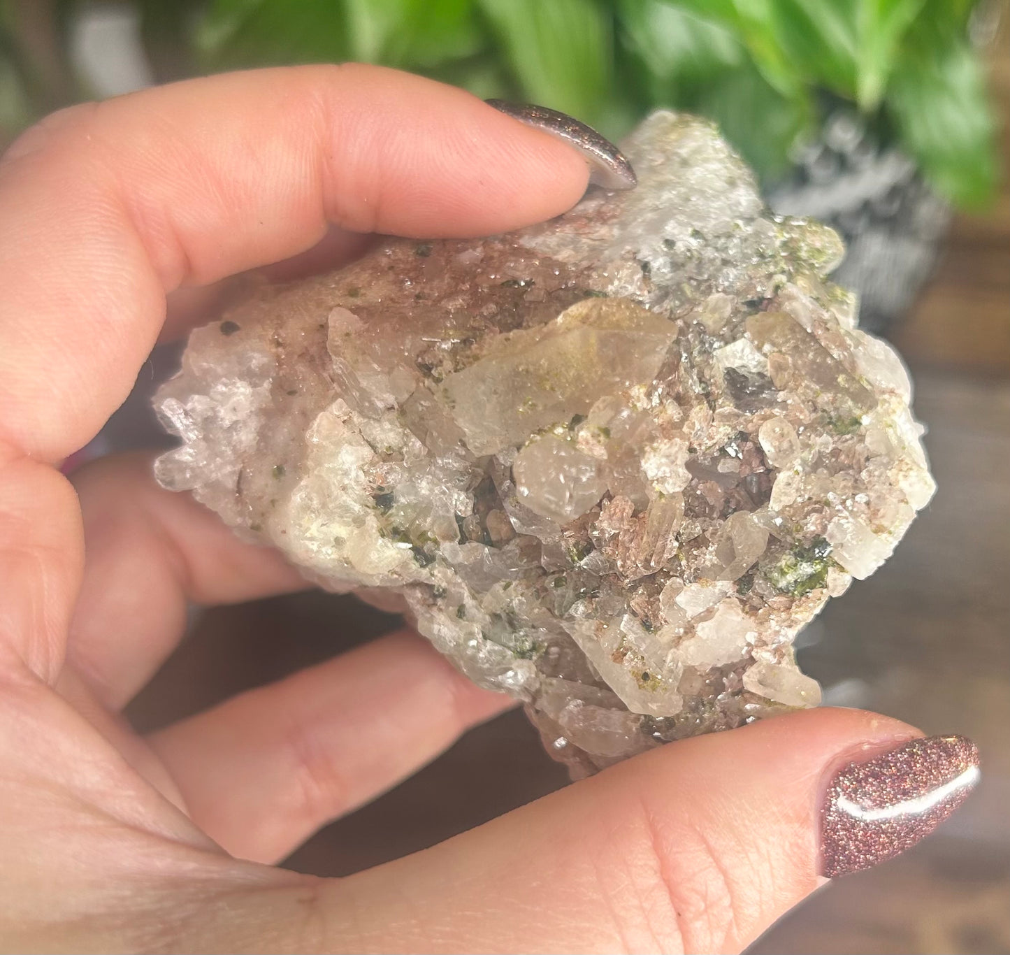 Quartz, Needle Quartz, Epidote, Galena, Calcite mixed Raw Specimen