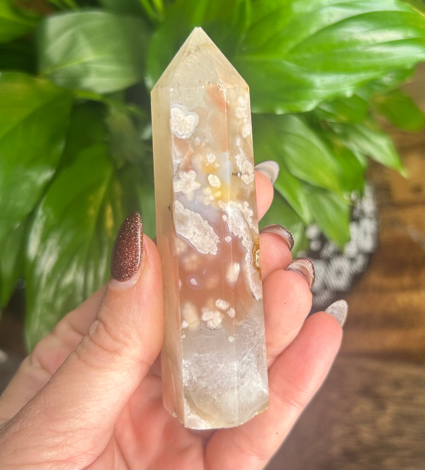 Flower Agate Crystal Tower (tip not perfect)