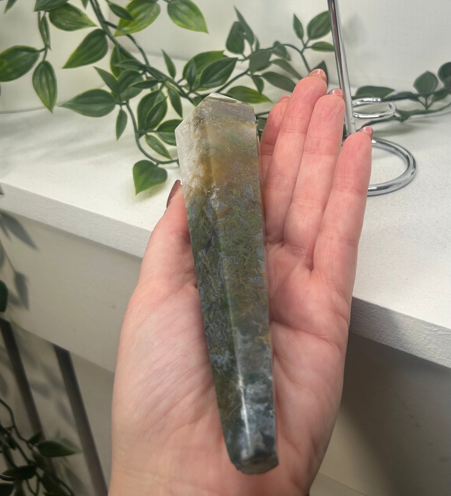 Moss Agate Wand