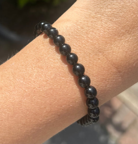 Black Obsidian Crystal Beaded Bracelet