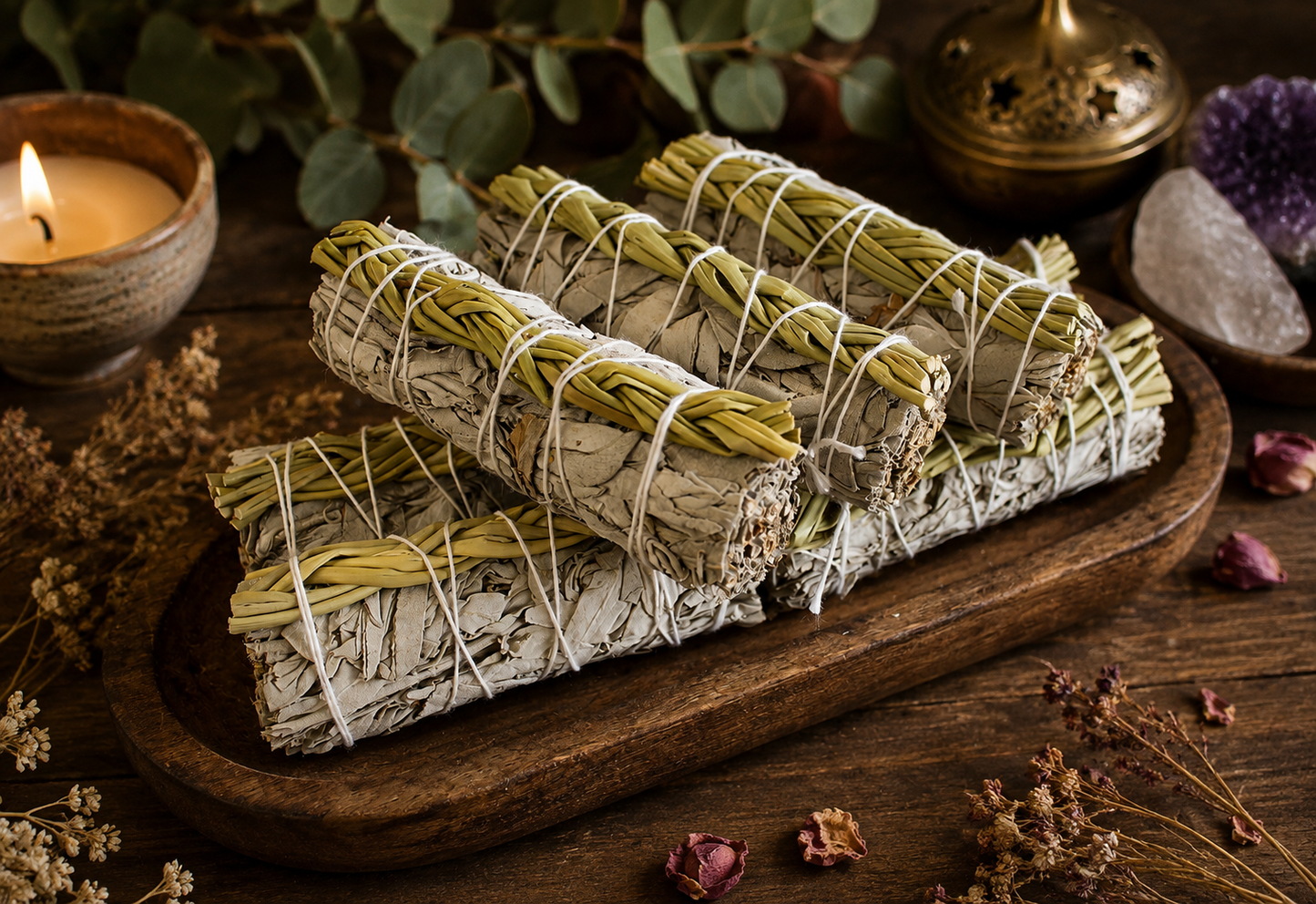 Californian White Sage & Sweetgrass Smudge Stick