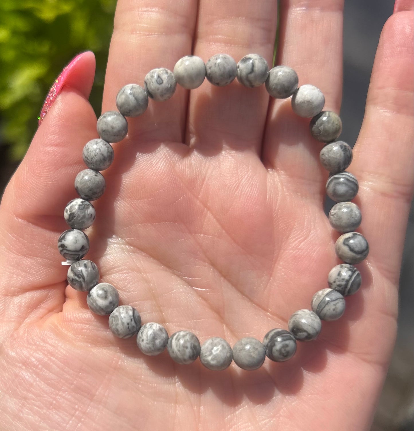 Picasso Jasper Crystal Beaded Bracelet