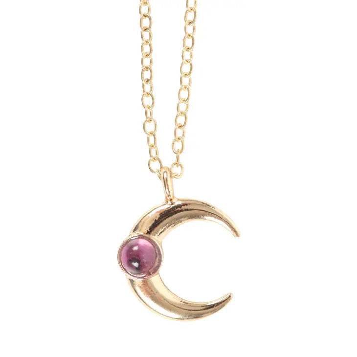The Moon Celestial Amethyst Necklace Greeting Card Gift