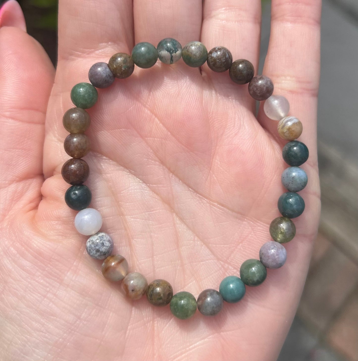 Ocean Jasper Crystal Beaded Bracelet
