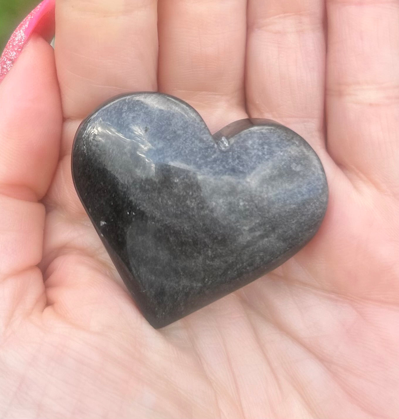 Silver Obsidian Heart