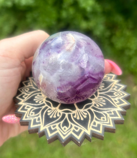 Green / Purple Fluorite sphere