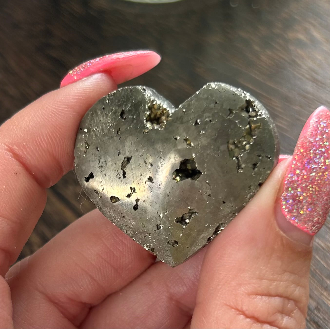 Pyrite Small Solid Pocket Heart