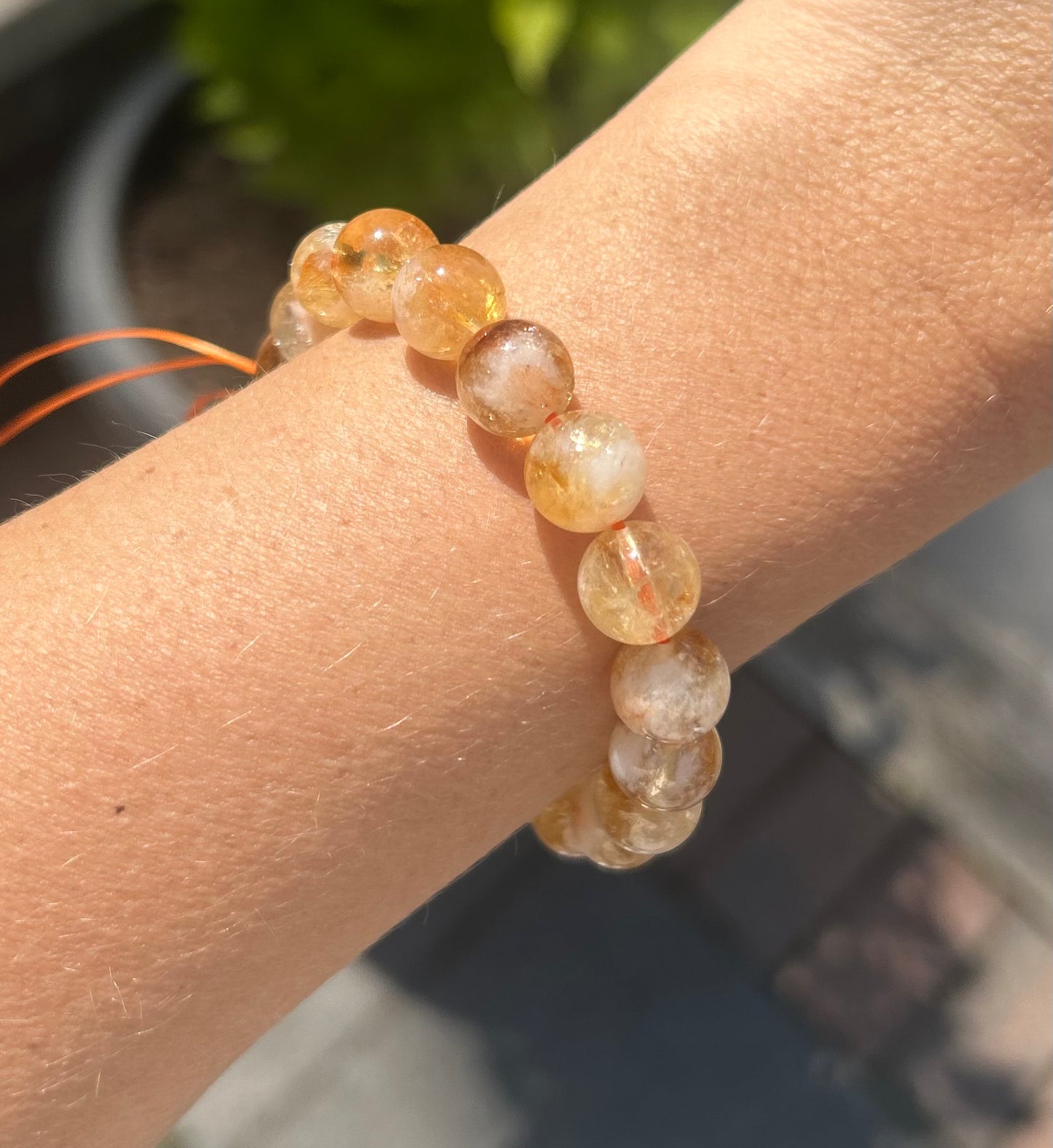 Heat Treated Amethyst (Citrine) Beaded Crystal Bracelet