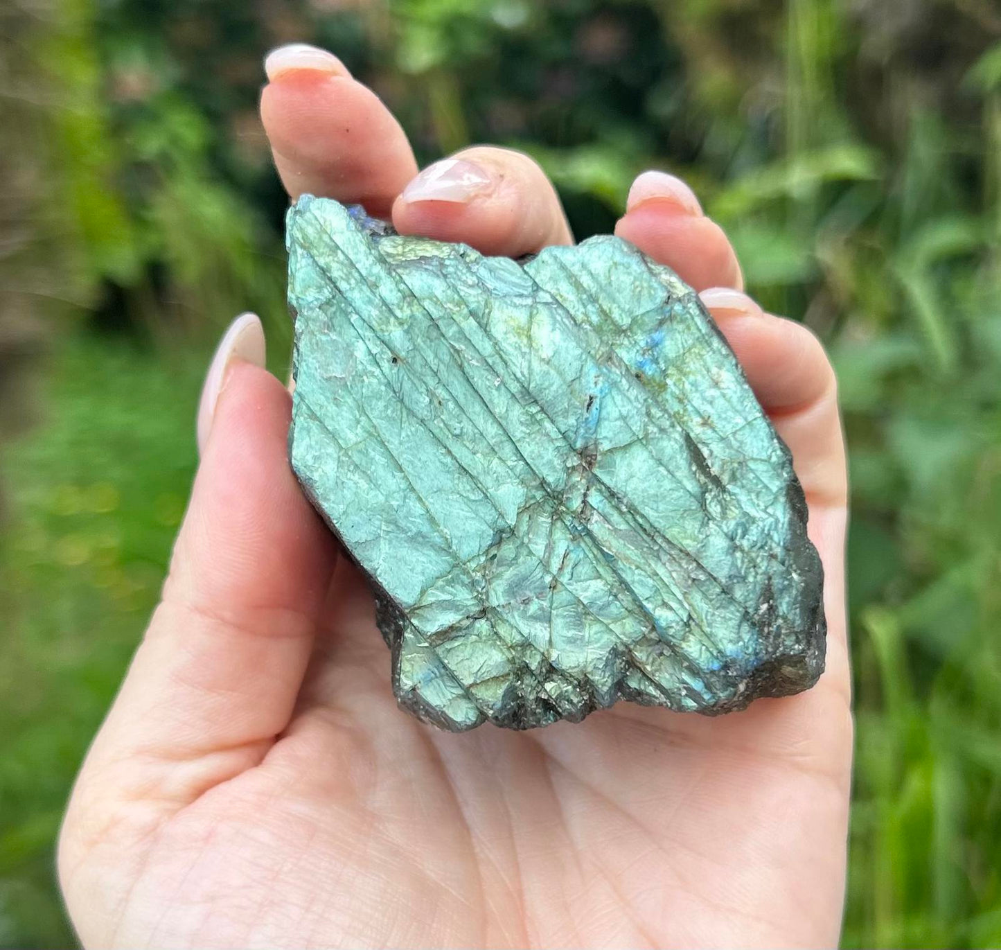 Large Green / Blue Labradorite Raw Crystal Stone
