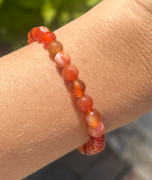 Carnelian Crystal Beaded Bracelet