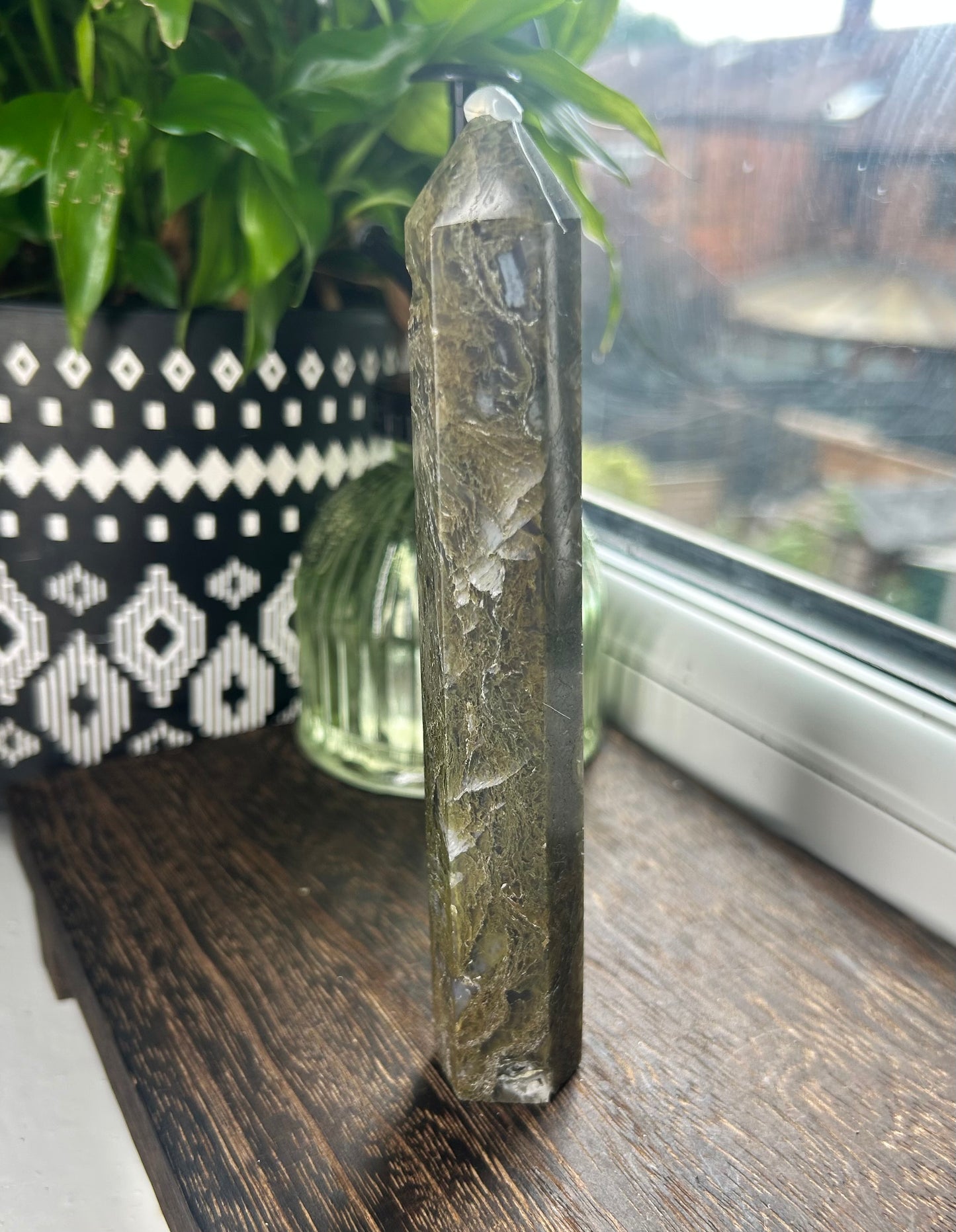 Moss Agate Tall Tower