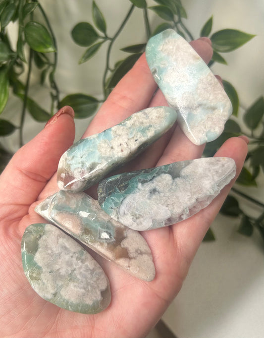 Blue Flower Agate Tumble Stone