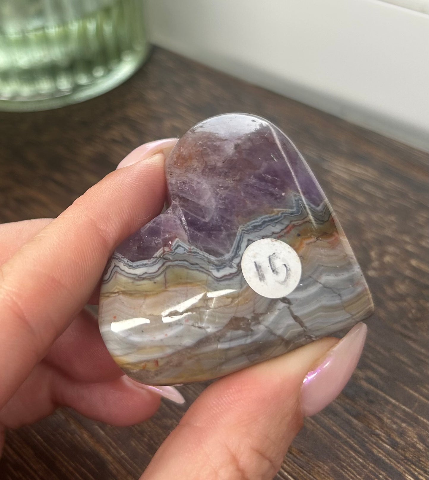 Amethyst Agate Heart