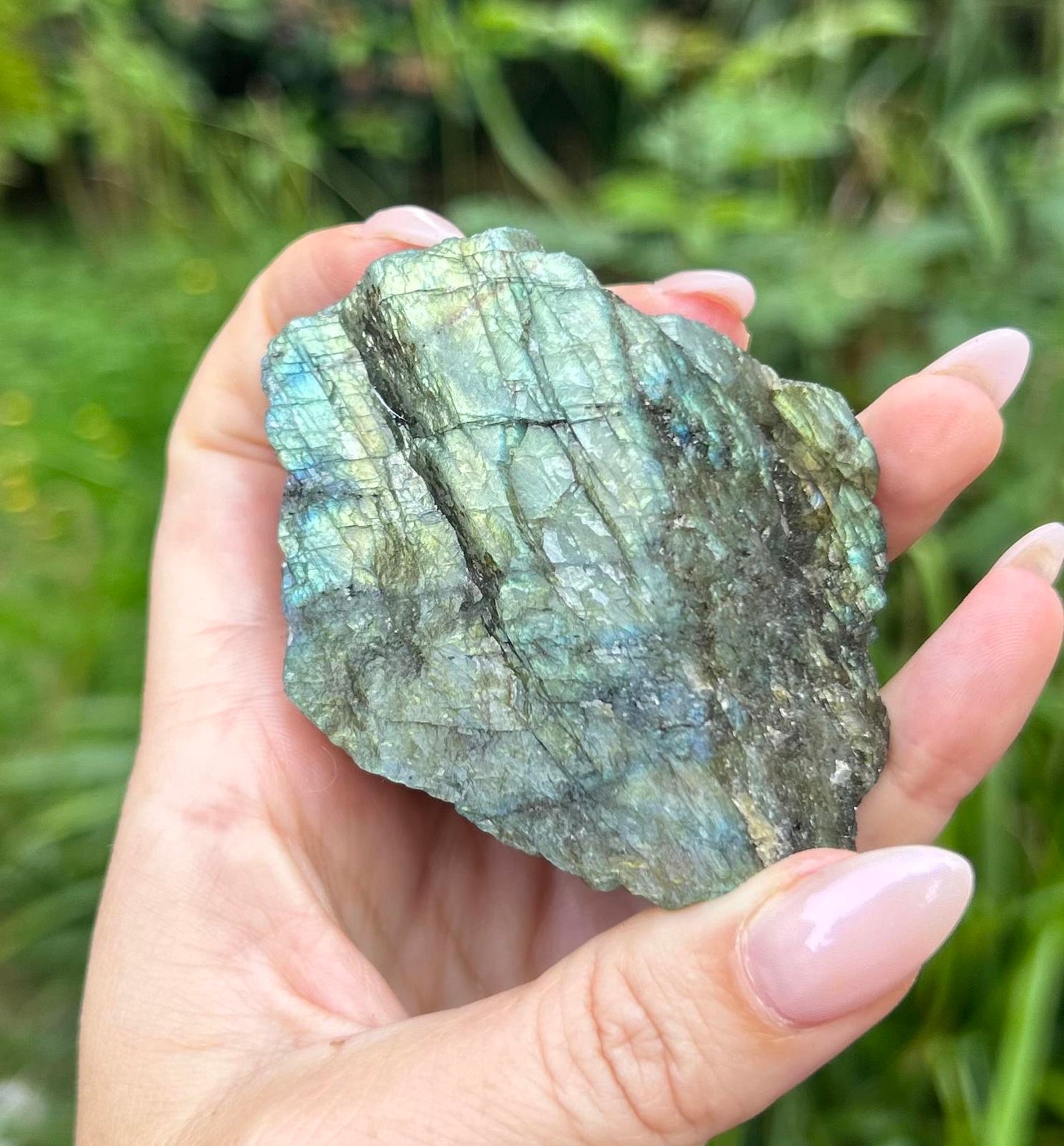 Large Green / Blue Labradorite Raw Crystal Stone