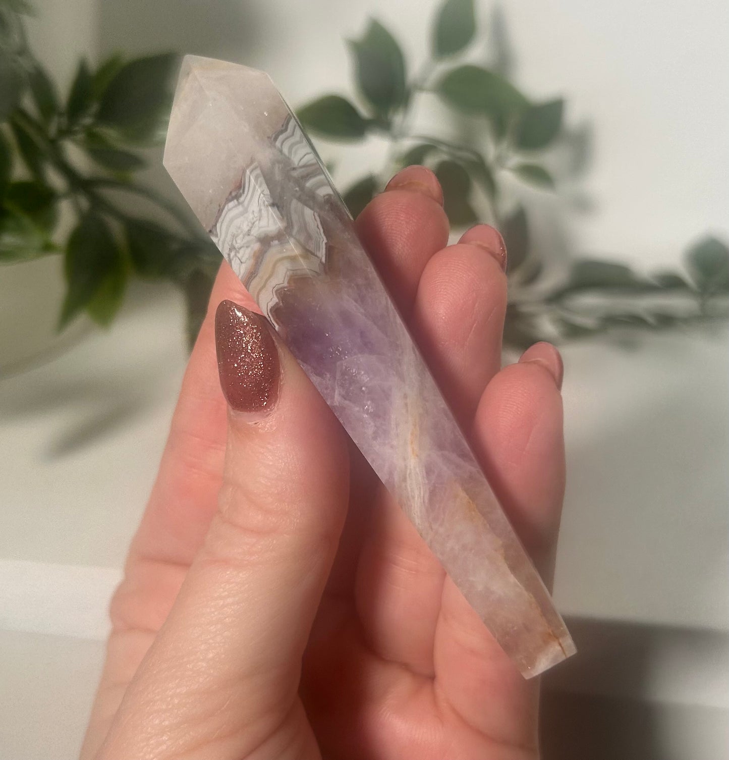 Amethyst Agate Small Wand