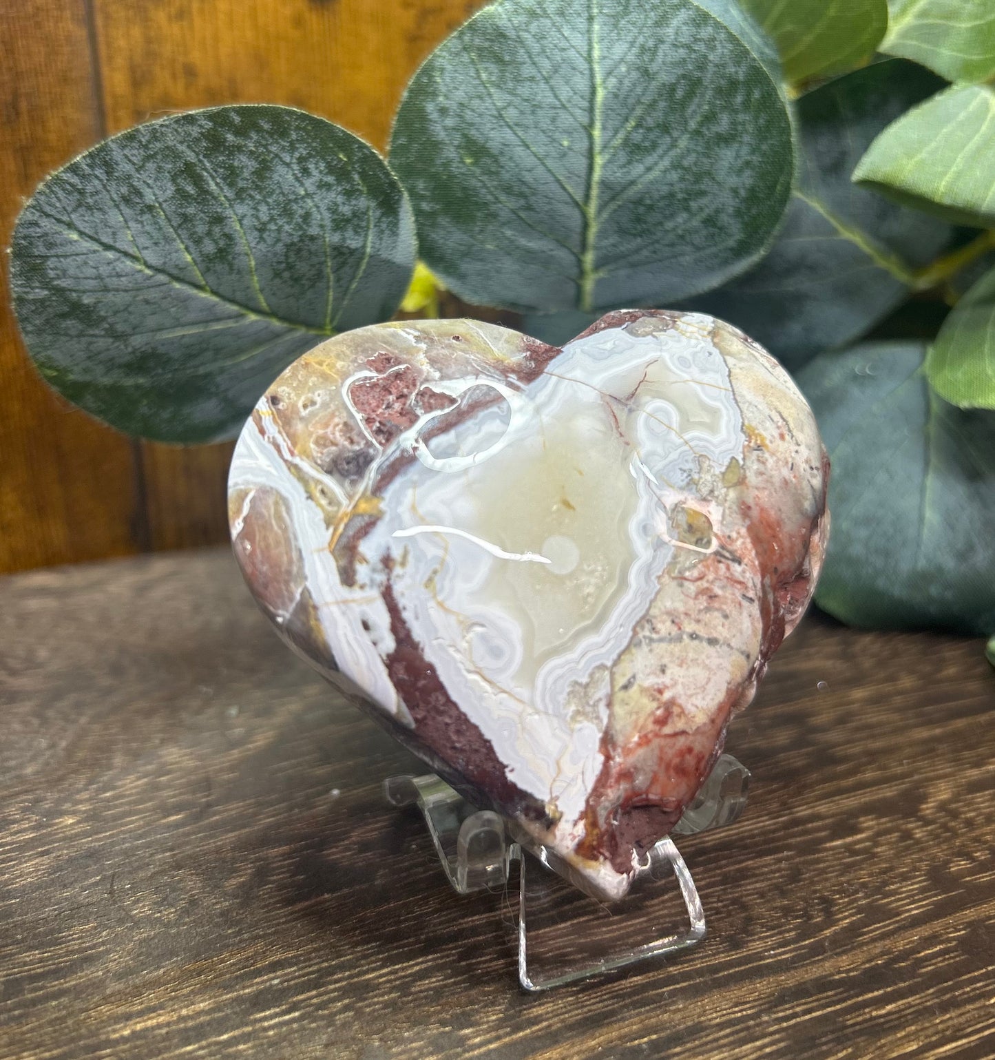 Mexican Crazy Lace Agate Heart