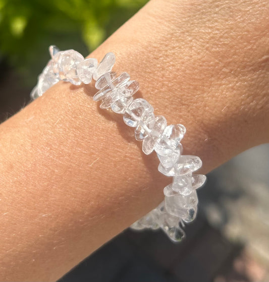 Clear Quartz Crystal Chip Bracelet