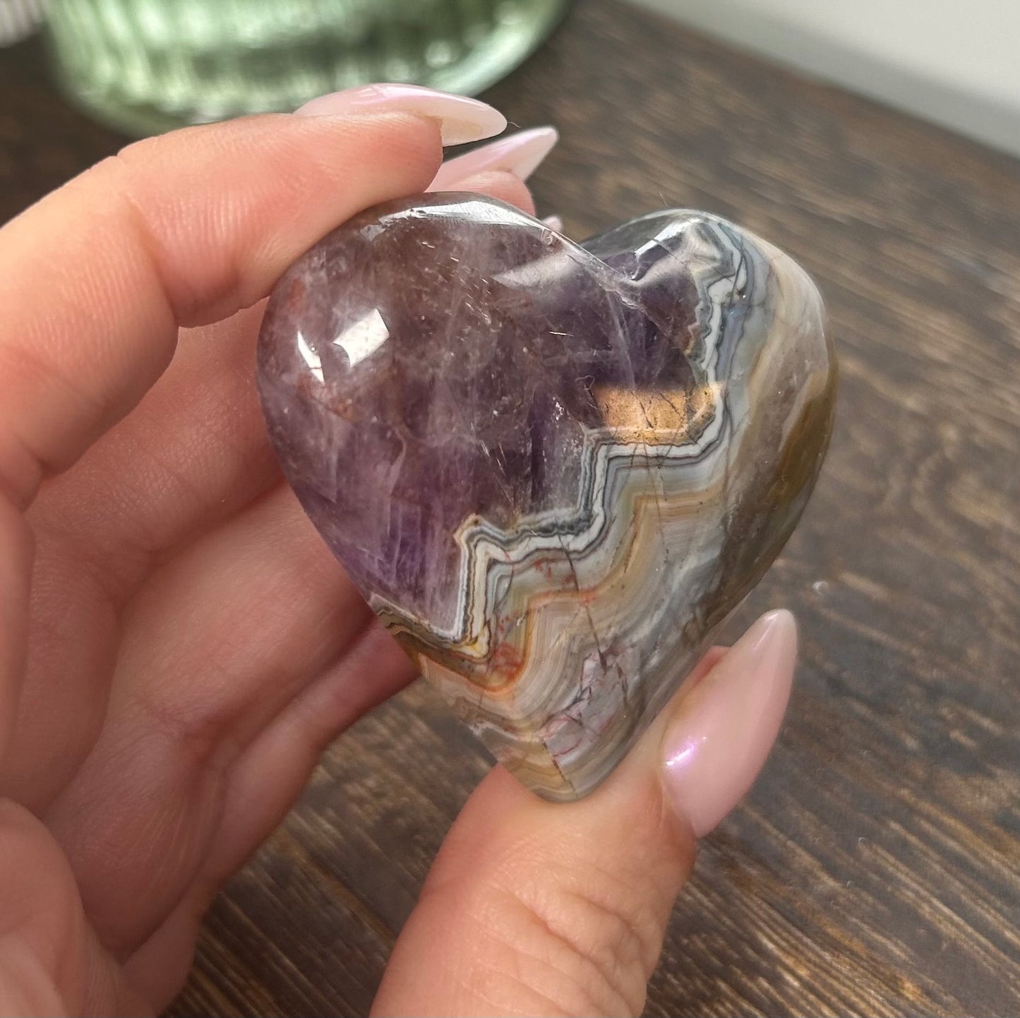 Amethyst Agate Heart