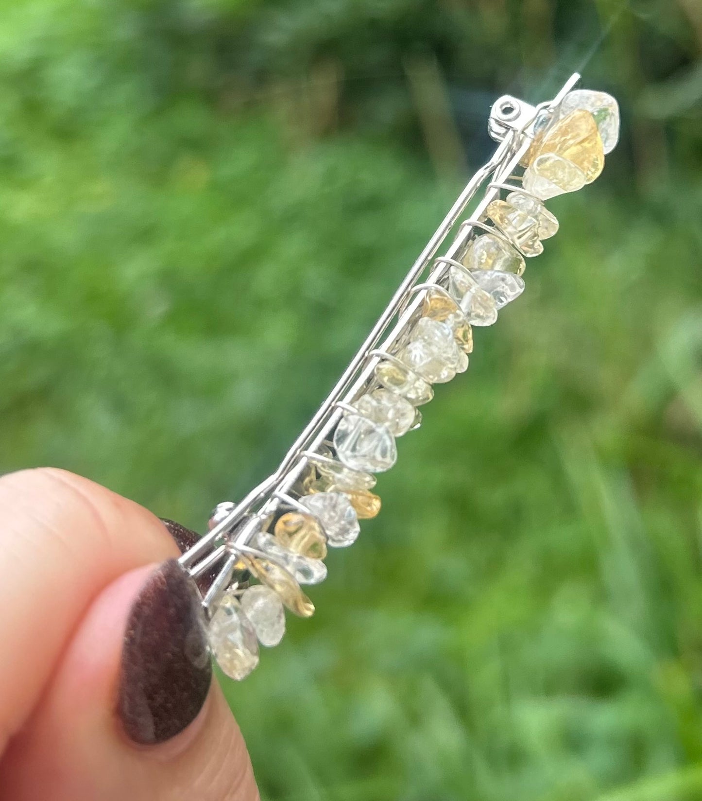 Citrine Crystal Chip Hairslide