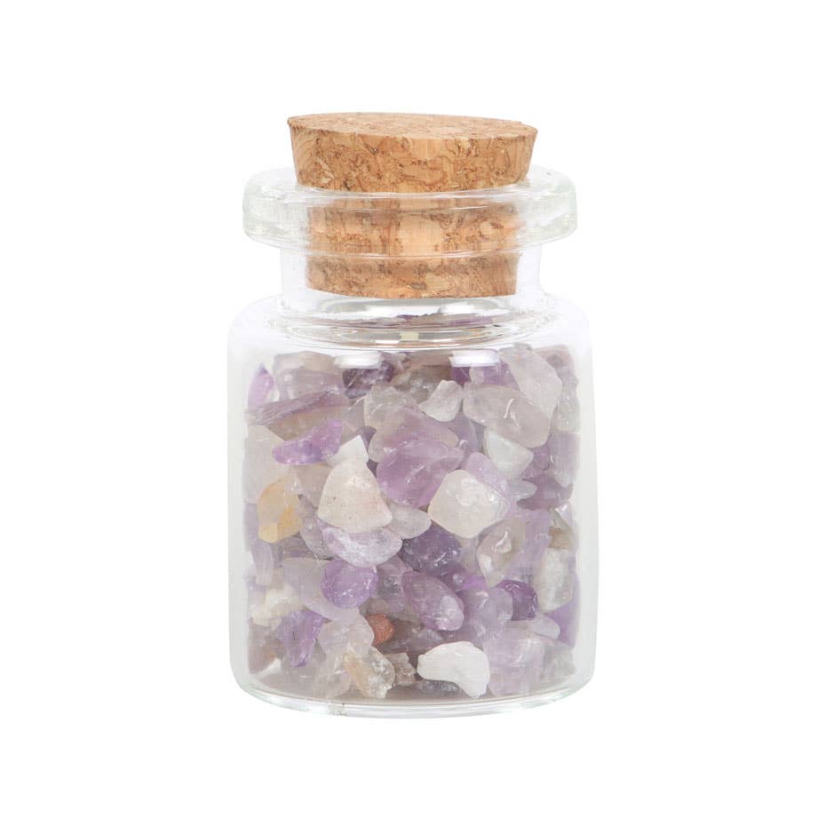 Jar of Calm Amethyst Crystal in a Matchbox
