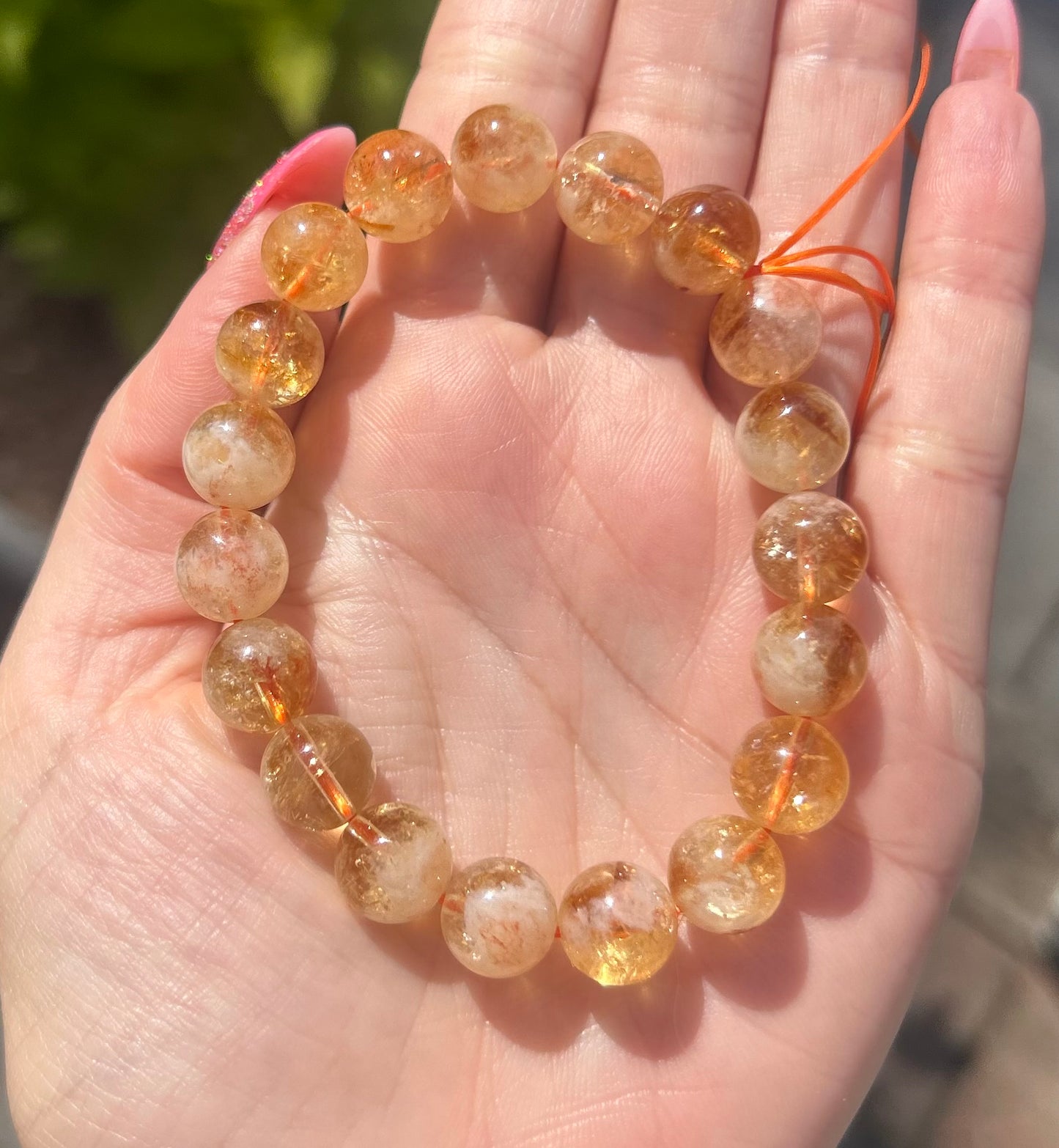 Heat Treated Amethyst (Citrine) Beaded Crystal Bracelet