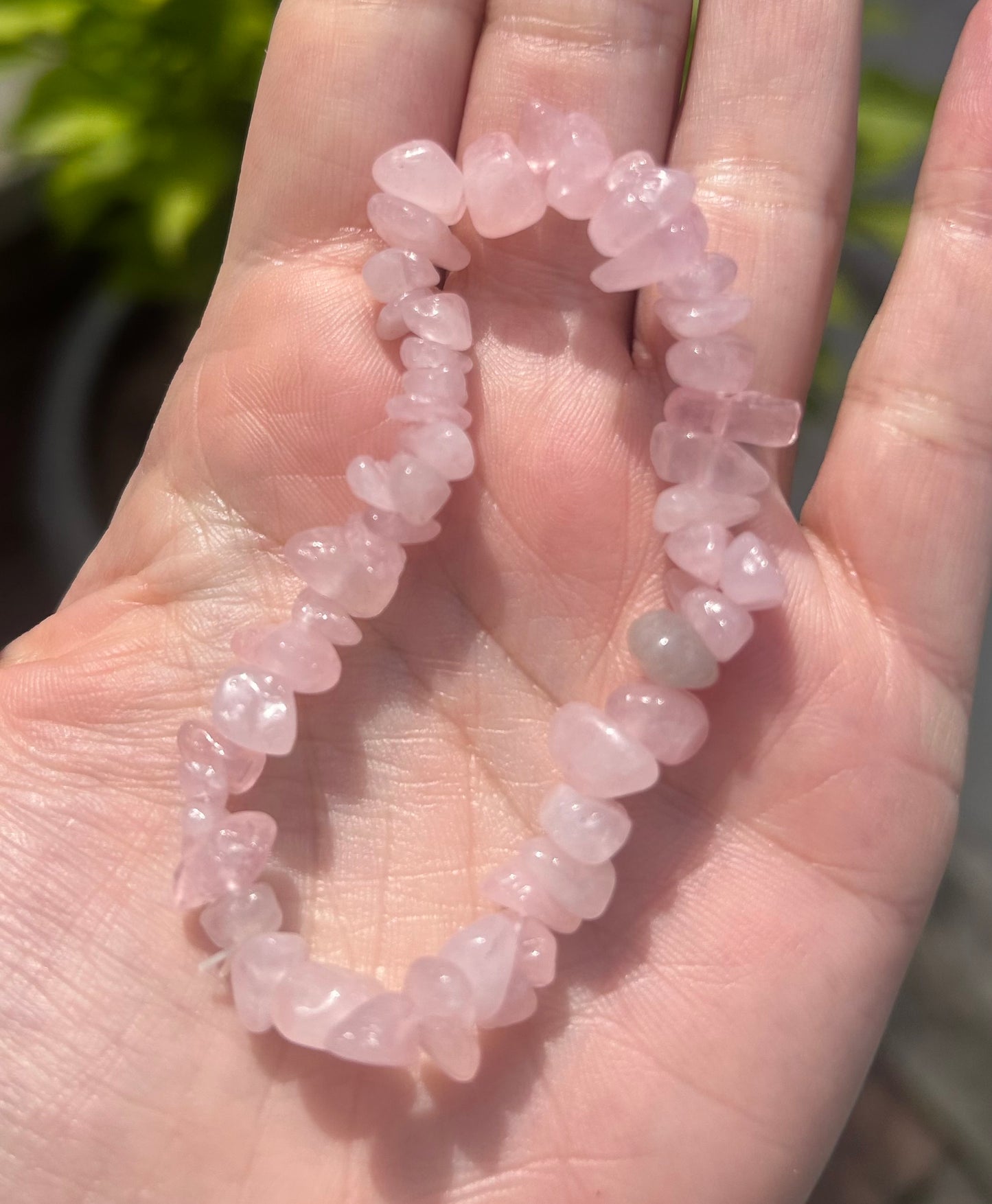 Rose Quartz Crystal Chip Bracelet