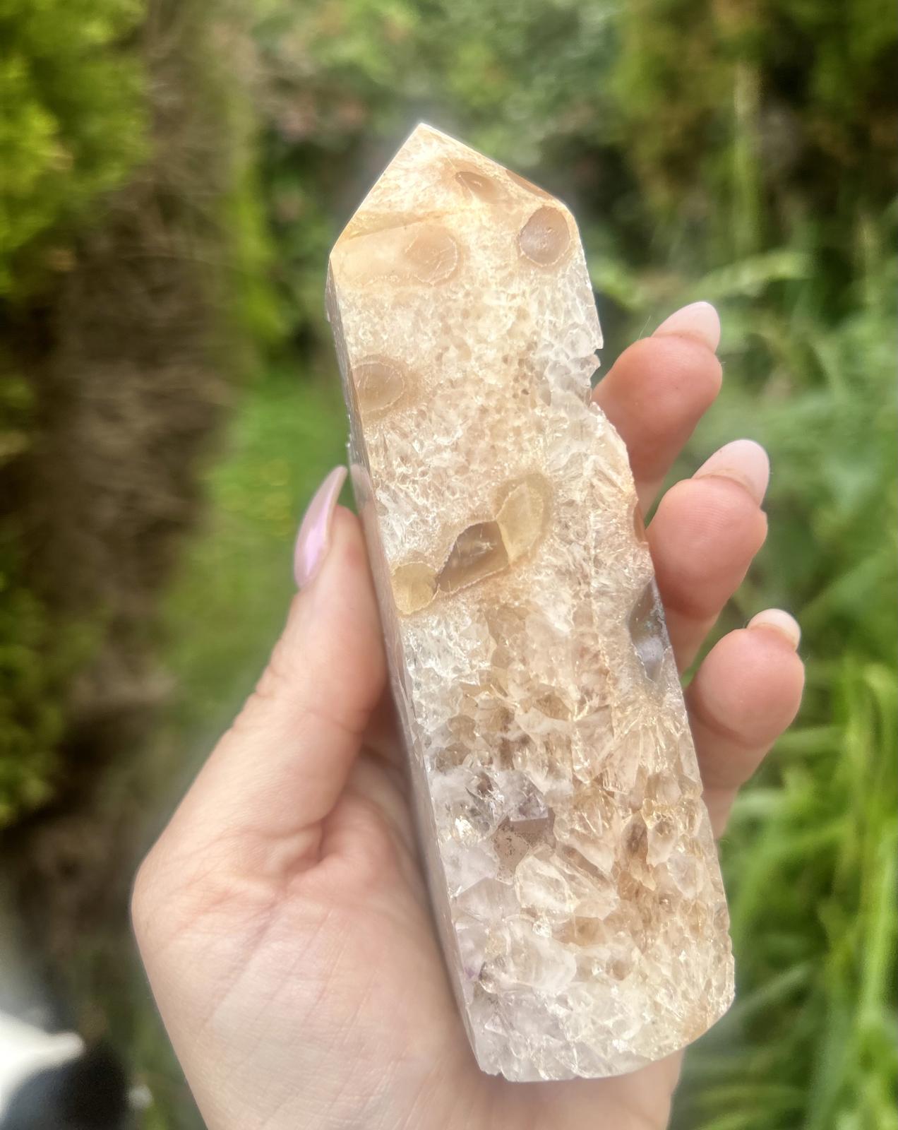 Red Moss Agate Druzy Chunky Large Crystal Tower