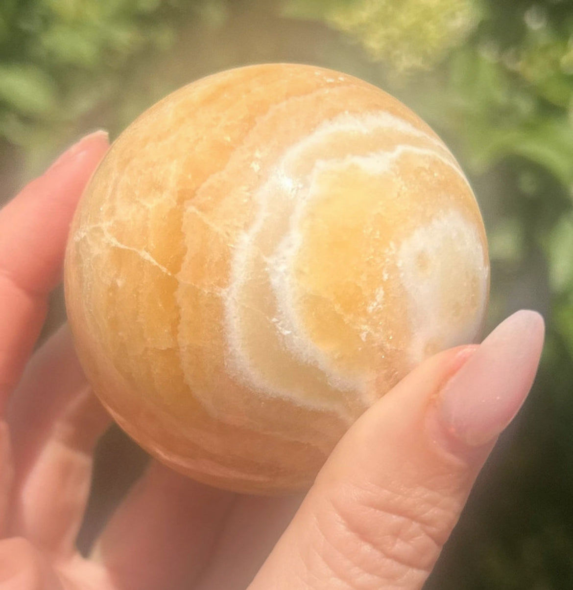 Orange Calcite Banded Sphere