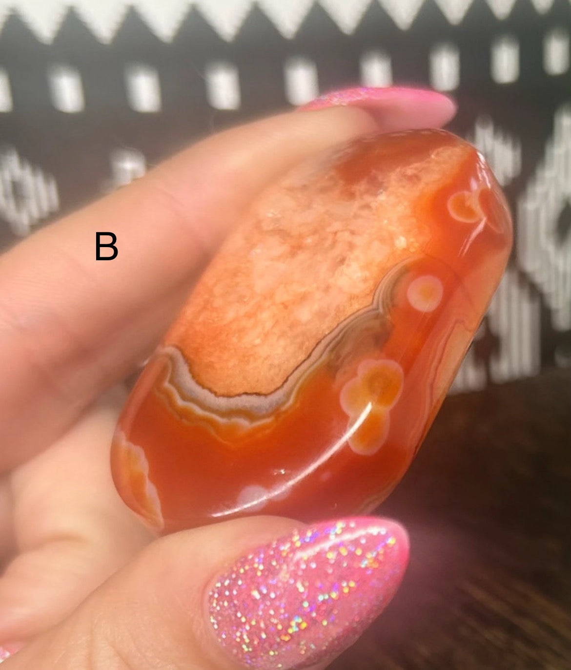 Carnelian Agate Palm Stones