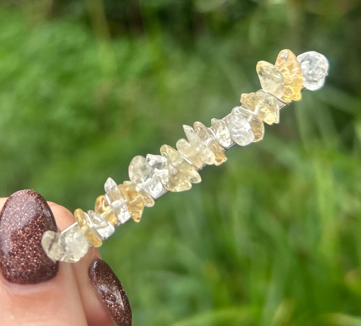 Citrine Crystal Chip Hairslide