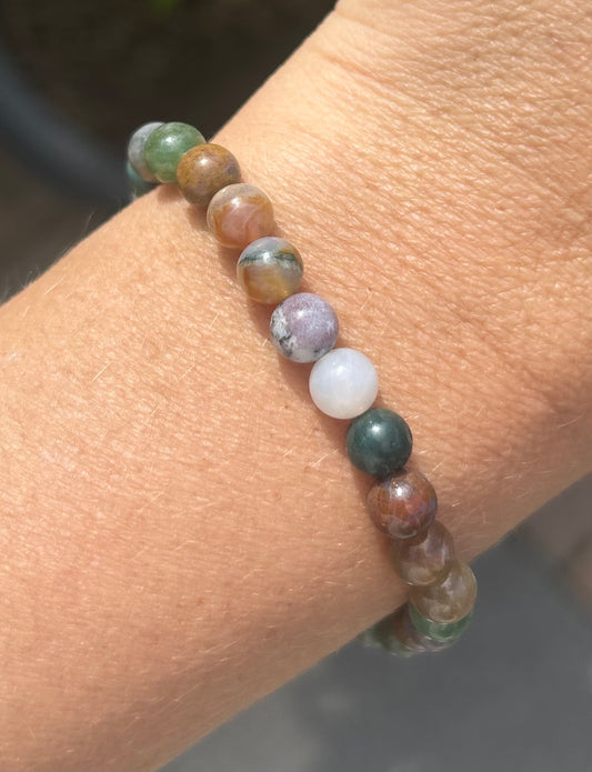 Ocean Jasper Crystal Beaded Bracelet