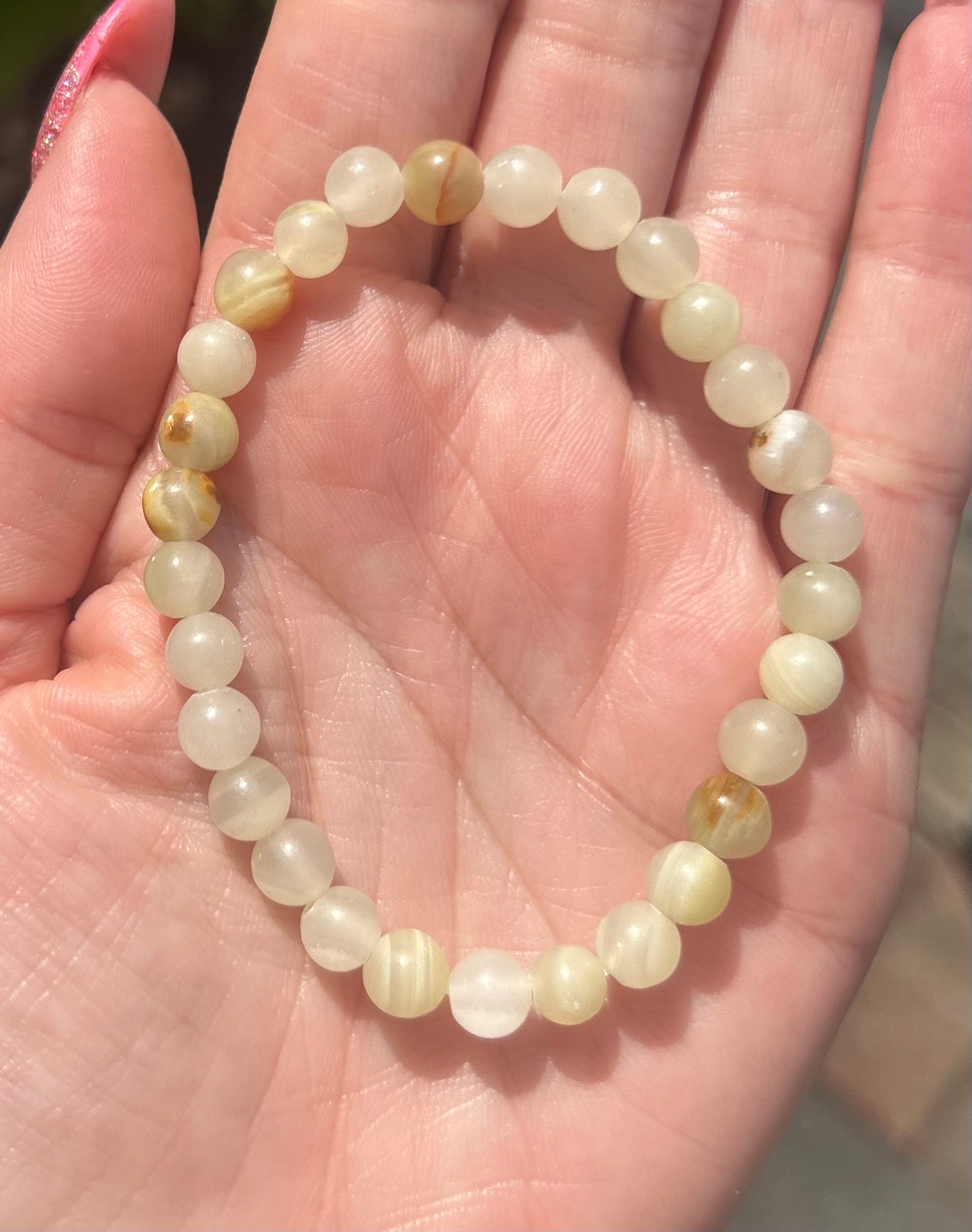 Afghanistan White Jade Crystal Beaded Bracelet