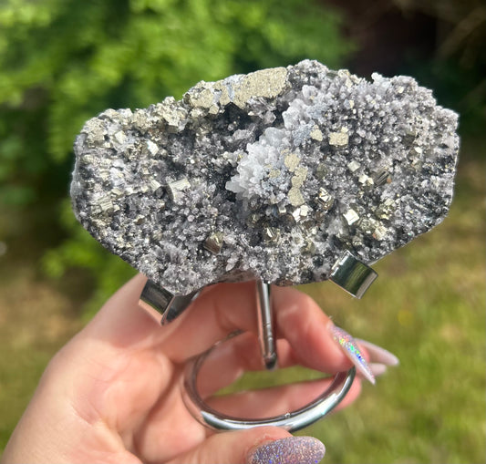 Quartz With Galena And AA Quality Pyrite Cubes