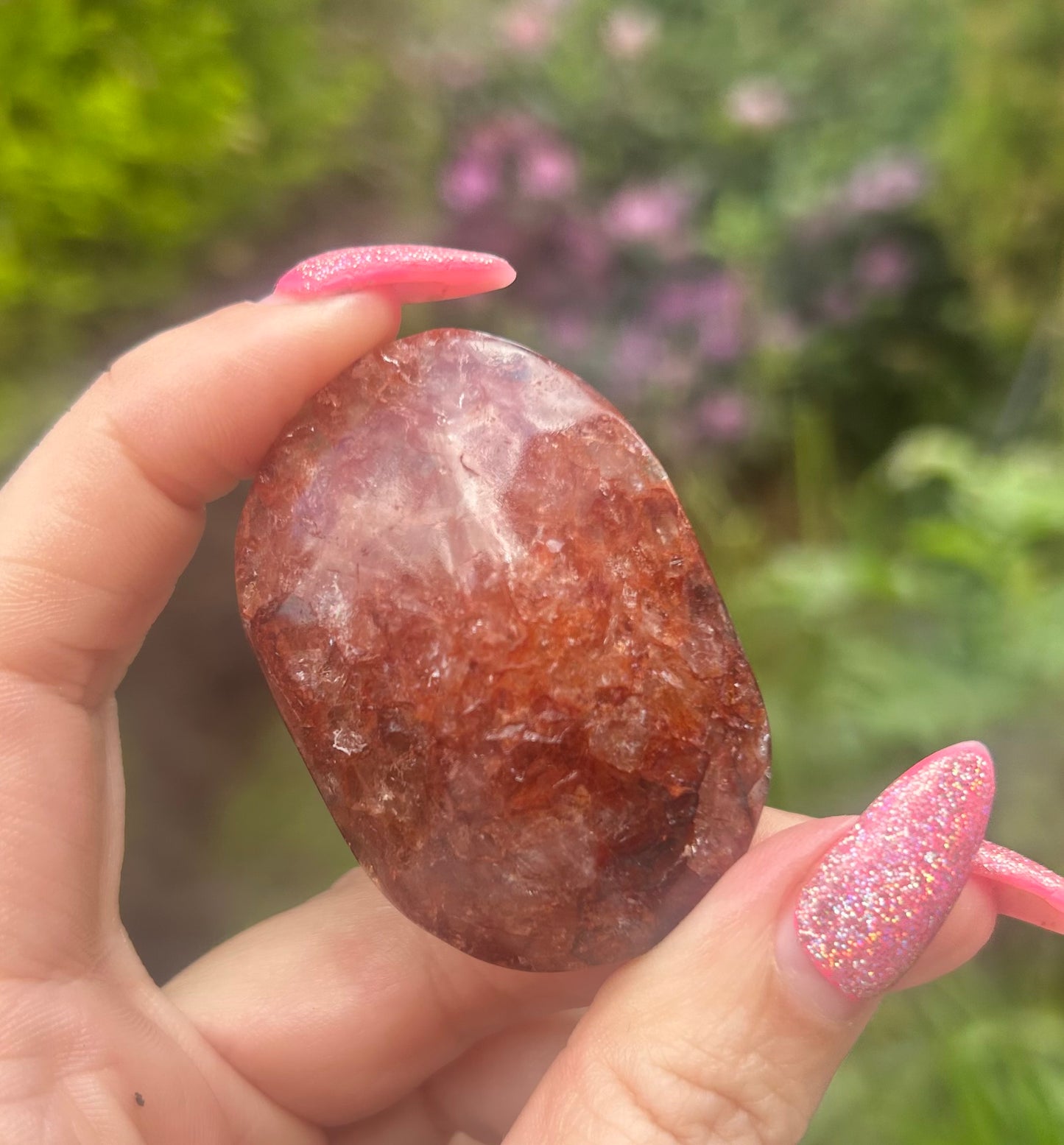 Fire Quartz Palmstone