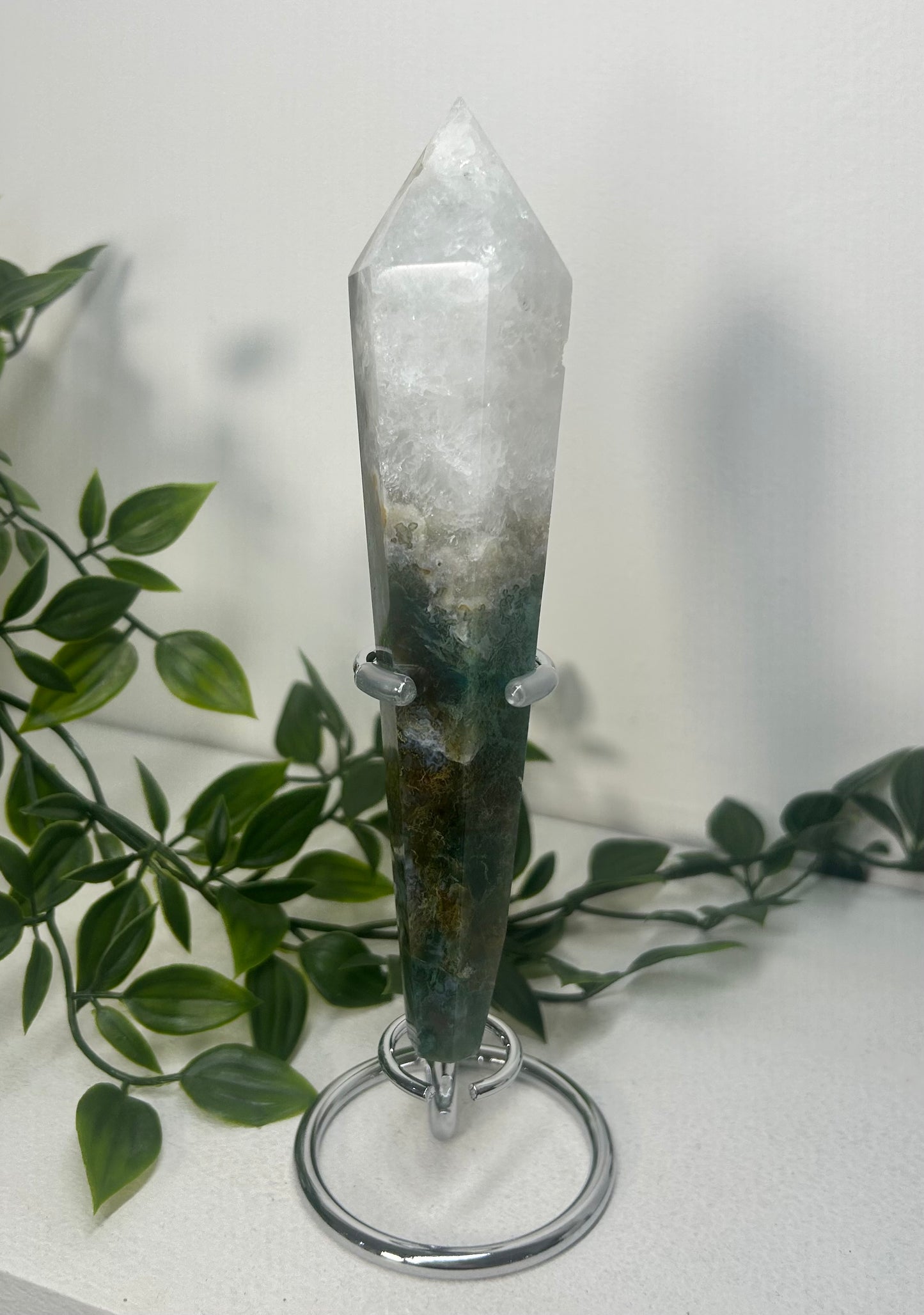 Moss Agate Wand