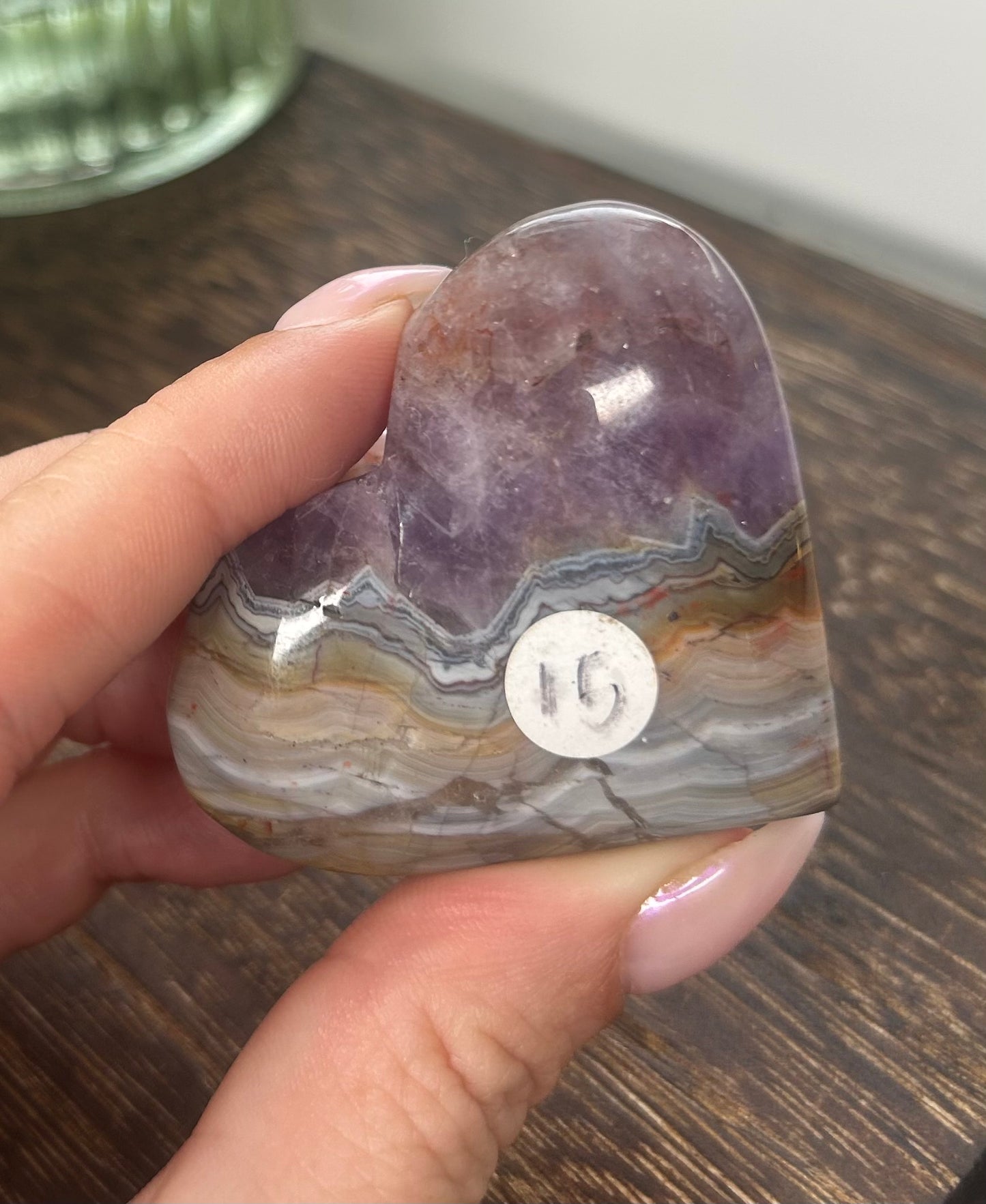 Amethyst Agate Heart